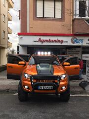 Ford Ranger 2015-2017 Kaput Üstü Şişirme, ABS Plastik Mat Siyah