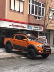 Ford Ranger 2015-2017 Kaput Üstü Şişirme, ABS Plastik Mat Siyah