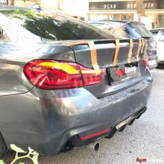 BMW 4 Serisi F36 Grand Coupe 4 Kapı Sedan Spoyler Parlak Siyah, ABS Sert Plastik Arka Bagaj Spoiler