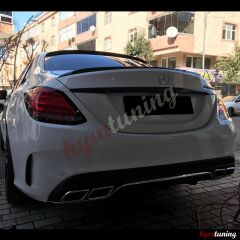 Mercedes W205 C63 Spoyler İnce Model, ABS Plastik Parlak Siyah