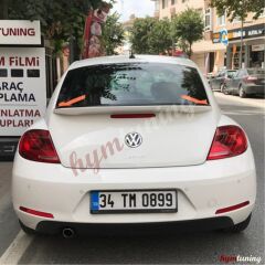 VW New Beetle Spoiler, Çift Renk Boyalı Spoiler, Fabrikasyon LB9A Beyaz + Siyah