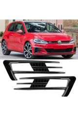 VW Golf 7 Sis Farı Çerçevesi Piano Black 2012 2016 Normal Tampon Uyumlu, Parlak Siyah Boyalı