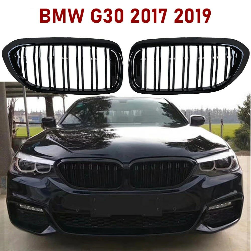 BMW 5 Serisi G30 M5 Böbrek, Çift Tırnak Panjur 2017 2019, Piano Black Yeni 520 Parlak Siyah Izgara