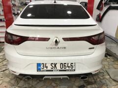 Renault Megane 4 Sedan Difüzör MAt Siyah + ORtası Gri, Sağ Egzoz Çıkışlı