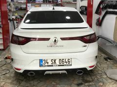 Renault Megane 4 Sedan Difüzör MAt Siyah + ORtası Gri, Sağ Egzoz Çıkışlı