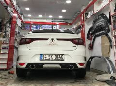 Renault Megane 4 Sedan Difüzör MAt Siyah + ORtası Gri, Sağ Egzoz Çıkışlı