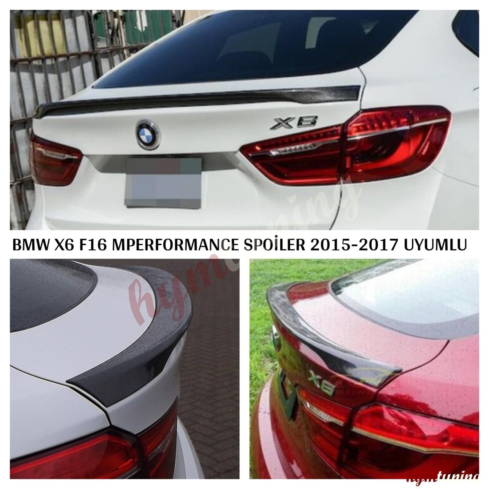 BMW F16 X6 Performance Spoiler, PİANO BACK BOYALI, 2014 Sonrası, X6 F16 Bodykit Parlak Siyah