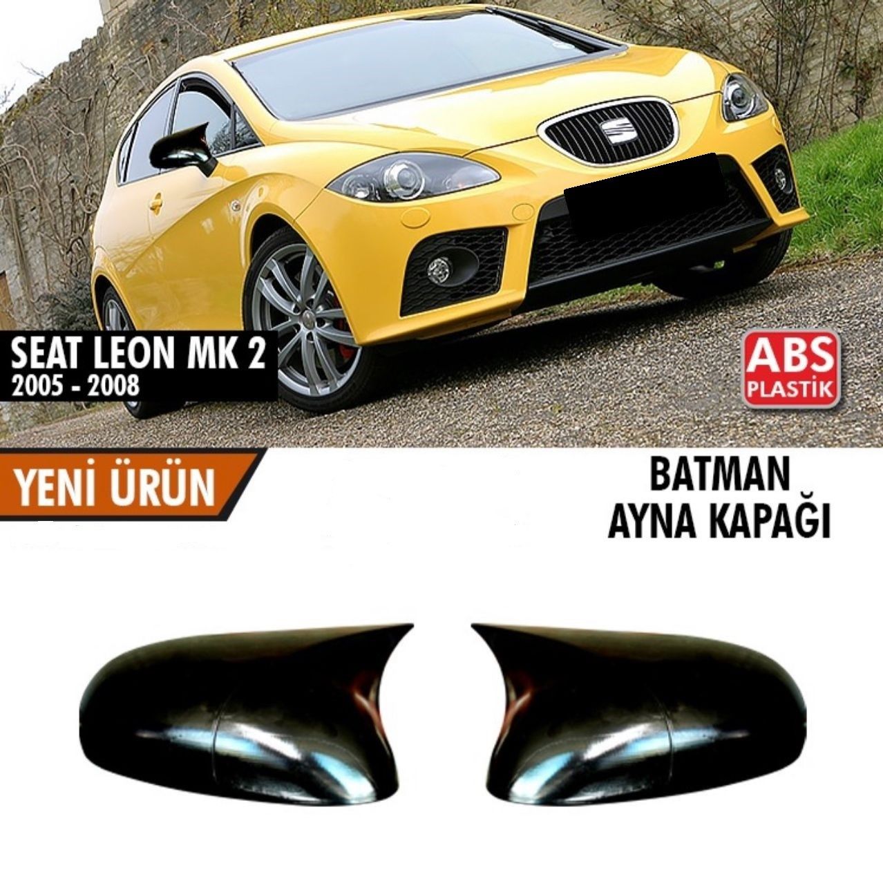 Seat Leon Mk 2 Makyajsız Kasa Yarasa Ayna Kapak 2005-2008 Piano Black