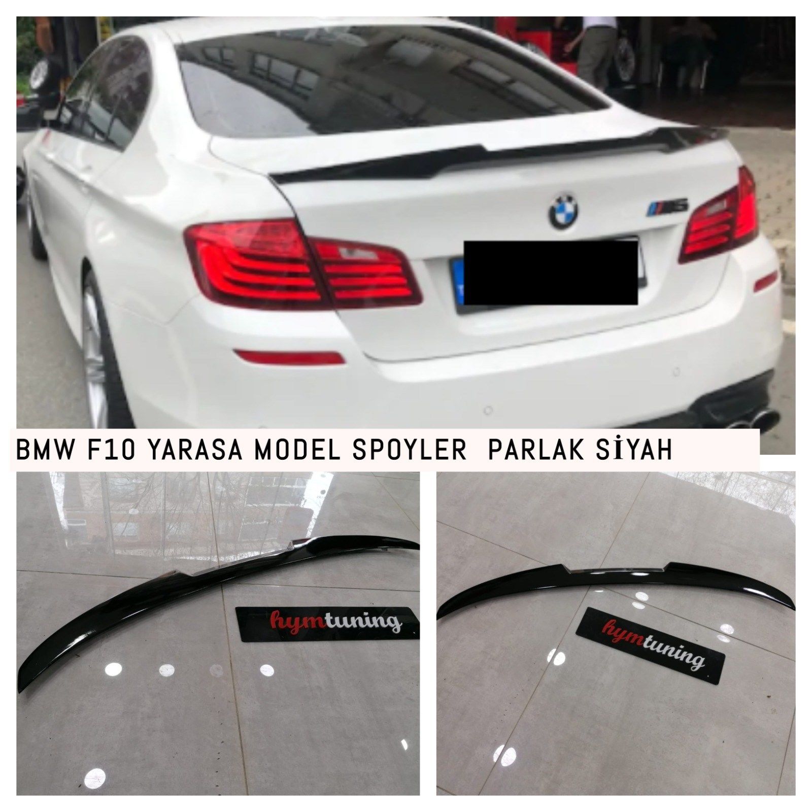 BMW F10 M4 Yarasa Spoiler, Piano Black Boyalı 1. Sınıf ABS A+ Kalite