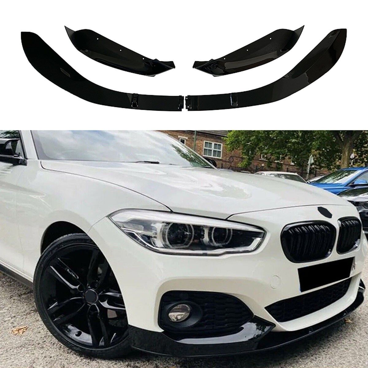 BMW F20 Lip + Flap Piano Black İthal ABS Plastik, 2015 2018 Makyajlı Kasa Uyumlu, 4 Parça Piano Blck