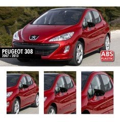 Peugeot 308 Yarasa Batman Ayna Kapak, 2008 2013, ABS Plastik, Piano Black Parlak Siyah