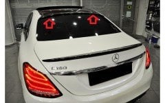 Mercedes W205 C200 Cam Üstü Roof Spoiler, Arka Cam Rüzgarlığı Paino Black