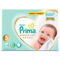 Prima Premium Care Bebek Bezi 5 Beden Junior 11-16 Kg 74lü Ultra Fırsat Paketi
