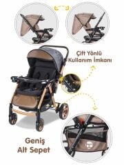 Baby Care Combo Maxi Pro Bebek Arabası Gold Siyah