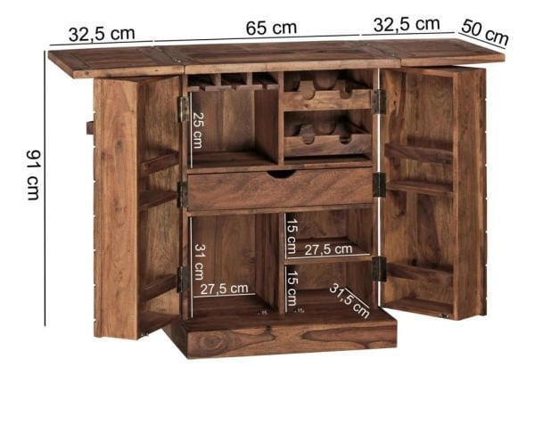 Kare Desenli Bar Dolabı