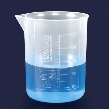 İSOLAB | BEHERLER-Polipropilen-KISA FORM-KABARTMA BASKILI  250 ml