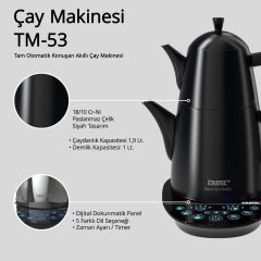 Eratec TM-53 Tam Otomatik Konuşan Akıllı Çay Makinesi Siyah