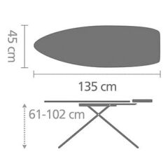 Brabantia Ütü Masası 135X45CM  (D) Titan Oval Desenli