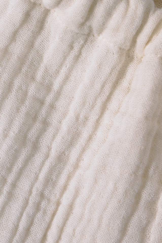 Müslin Kız Çocuk Yazlık Elbise Pervaz Askılı Yırtmaçlı Desert Flower Model Kirli Beyaz