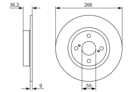 FREN DİSKİ. ARKA. 266 / 9-8 MM COROLLA COROLLA CELLES COROLLA LEVİN COROLLA WAGON SPRİNTER SPRİNTE