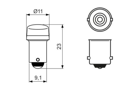 AMPUL - LED RETROFİT - 12 V - - T4W - 1 W - BA9S