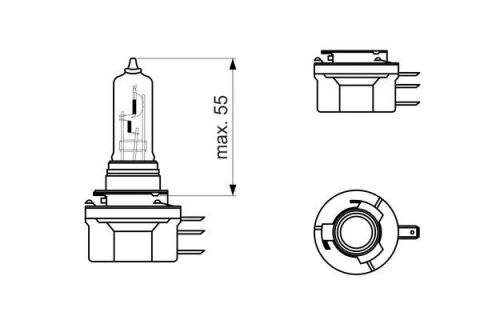 AMPUL PURE LİGHT H15 12 V 15/55 W PGJ23T-1