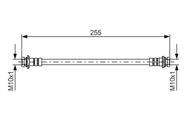 FREN HORTUMU; ARKA. 255.00 MM
