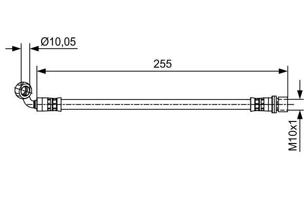 FREN HORTUMU SOL; ARKA. 255.00 MM
