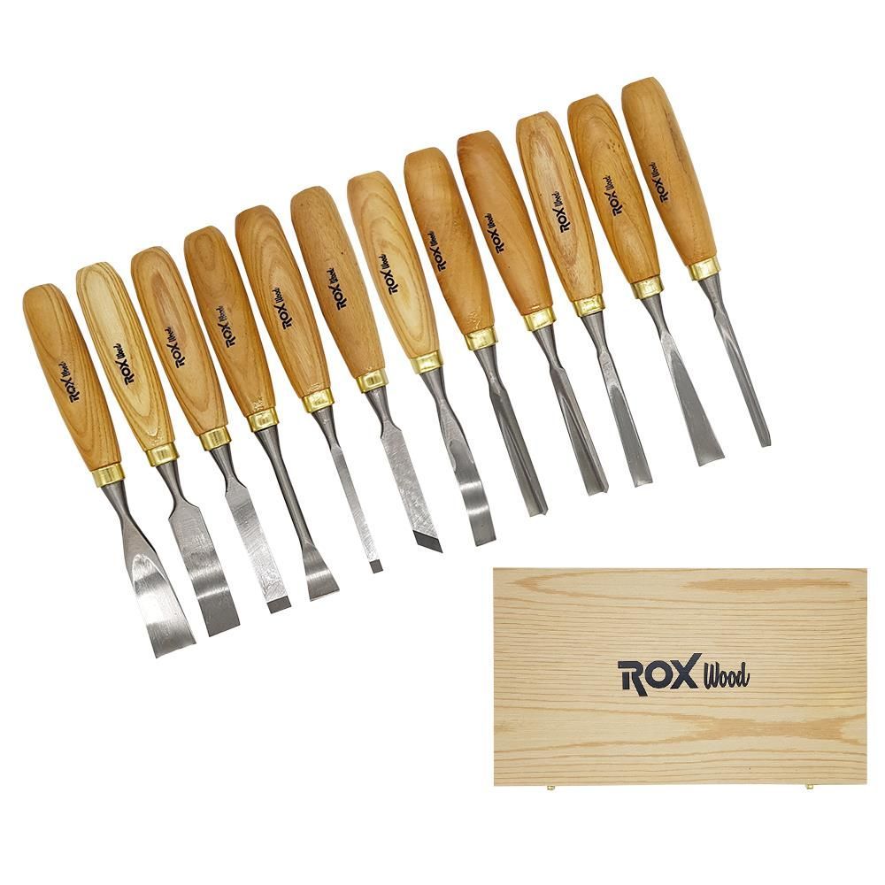 ROX Wood 9097 Ahşap Oyma Iskarpela Seti 12 Parça Ahşap Kutulu