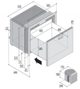 Vitrifrigo buzdolabı. DW100 OCX2 RFX