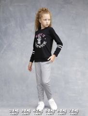 Elsima 3186 Kız Çocuk Uzun Kollu Pijama Takımı 6'lı (2-3-4-5-6-7 Yaş)