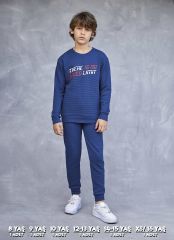 Elsima 3171 Erkek Çocuk Uzun Kollu Pijama Takımı 6'lı (8-16YAŞ)