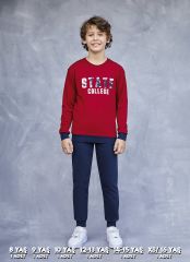 Elsima 3163 Erkek Çocuk Uzun Kollu Pijama Takımı 6'lı (8-16YAŞ)