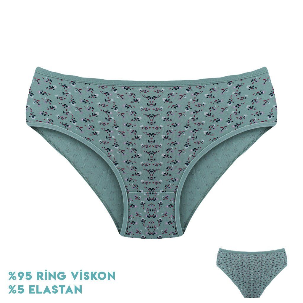 Dondeza 264-2 (L) Desenli Viscon Bayan Bikini 12'li
