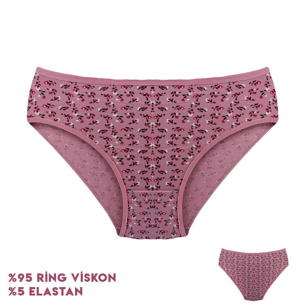 Dondeza 264-4 (L) Desenli Viscon Bayan Bikini 12'li