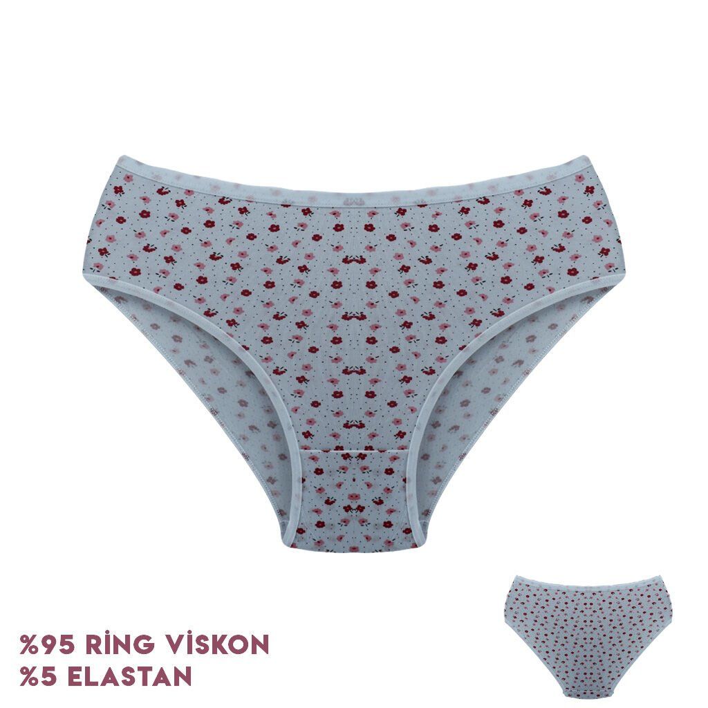 Dondeza 264-7 (L) Desenli Viscon Bayan Bikini 12'li