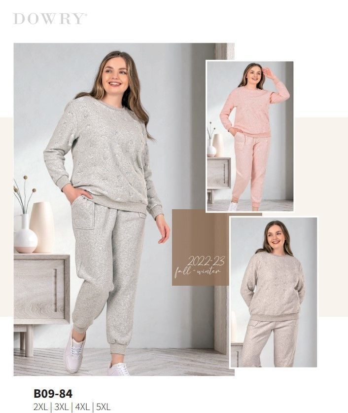 Dowry 09-84 Battal Kışlık Uzun Kol Bayan Pijama Takımı