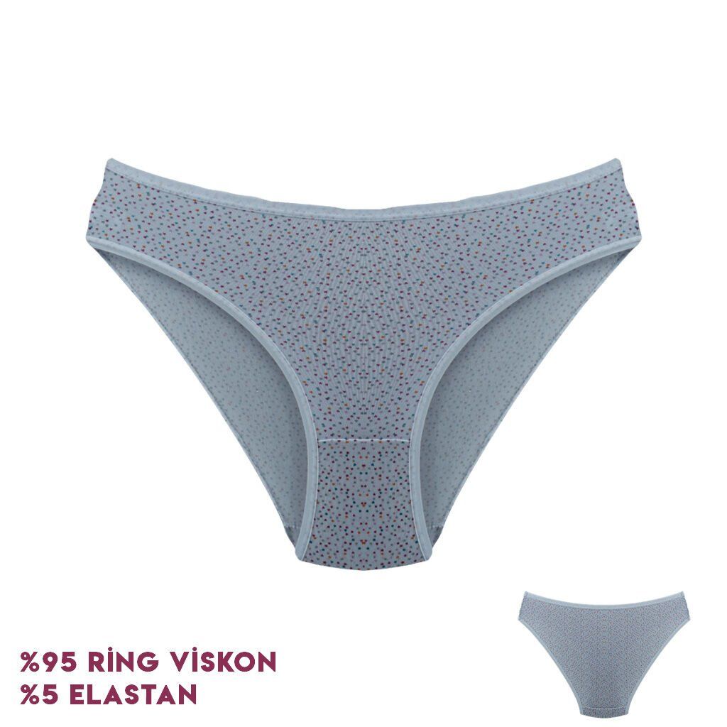 Dondeza 164-2 (M) Desenli Viscon Bayan Bikini 12'li