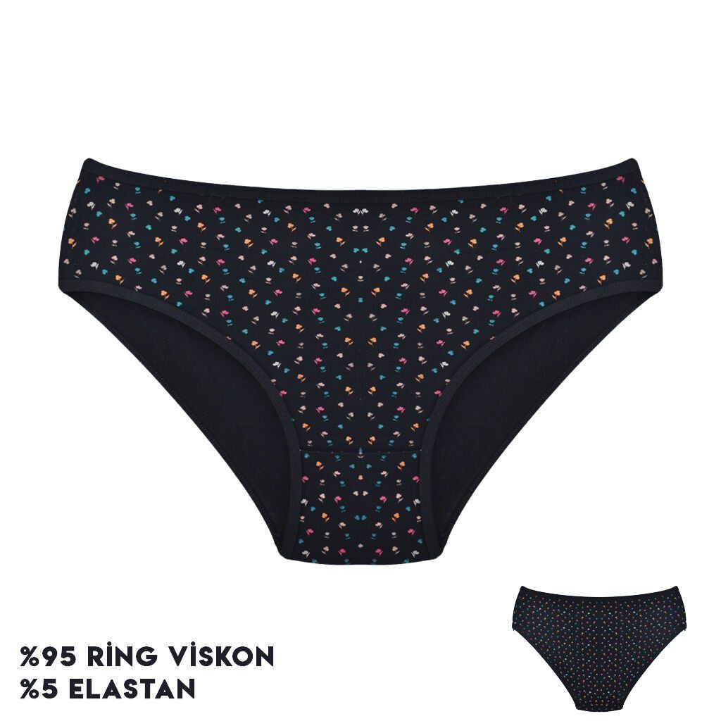 Dondeza 264-13 (L) Desenli Viscon Bayan Bikini 12'li
