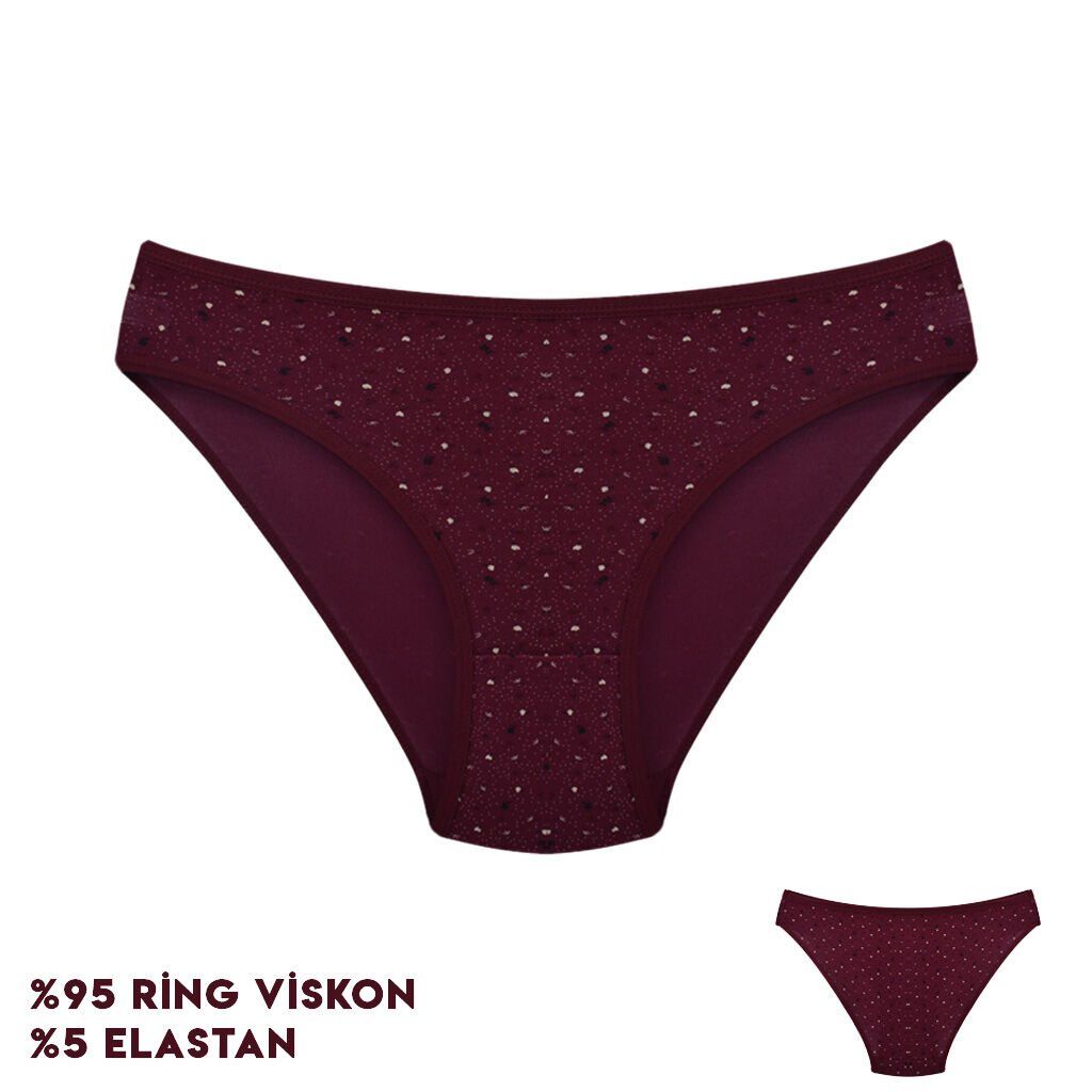 Dondeza 164-5 (M) Desenli Viscon Bayan Bikini 12'li