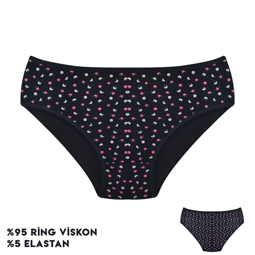 Dondeza 264-14 (L) Desenli Viscon Bayan Bikini 12'li