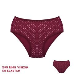 Dondeza 364-5 (XL) Desenli Viscon Bayan Bikini 12'li
