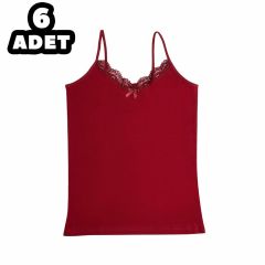 Kota 6037 Bayan İp Askılı Dantelli Atlet 6'lı