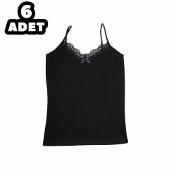 Kota 6037 Bayan İp Askılı Dantelli Atlet 6'lı