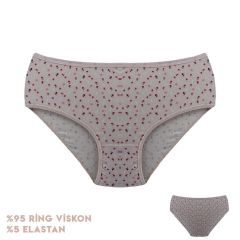 Dondeza 364-4 (XL) Desenli Viscon Bayan Bikini 12'li
