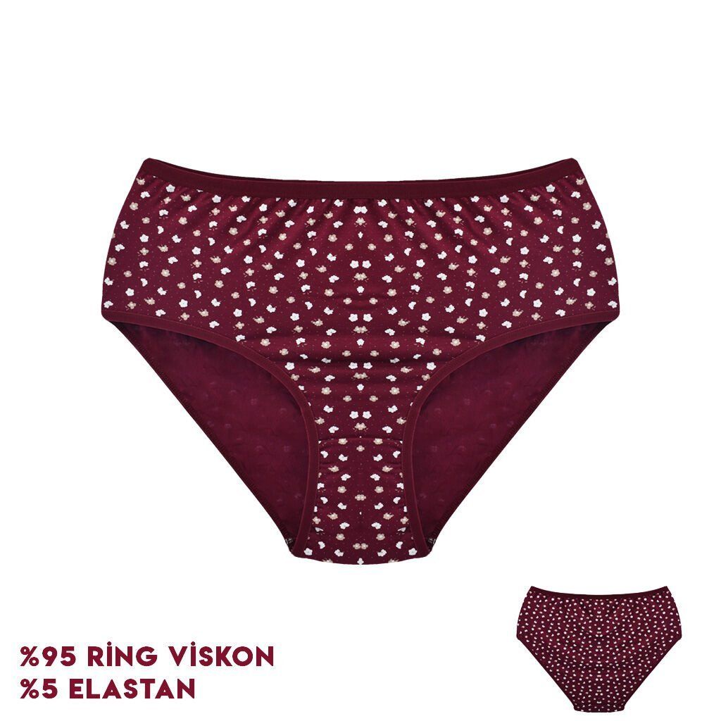 Dondeza 664-7 (XXL) Desenli Viscon Bayan Bikini 12'li