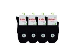 Esinti 32-Siyah Dikişsiz Yarım Konç Bayan Bambu Patik 12'li