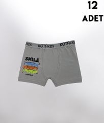 Kota 1005 Baskılı Erkek Çocuk Boxer 12'li