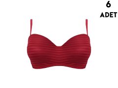 Liza 2300 Bordo Balenli Desteksiz Jakarlı Lotus Cup Sütyen 6'lı