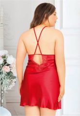 Miss Laris 4026 Battal Beden Bayan Saten Gecelik